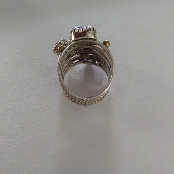Sterling and amethyst ring sz. 5 - Picture 2 of 4